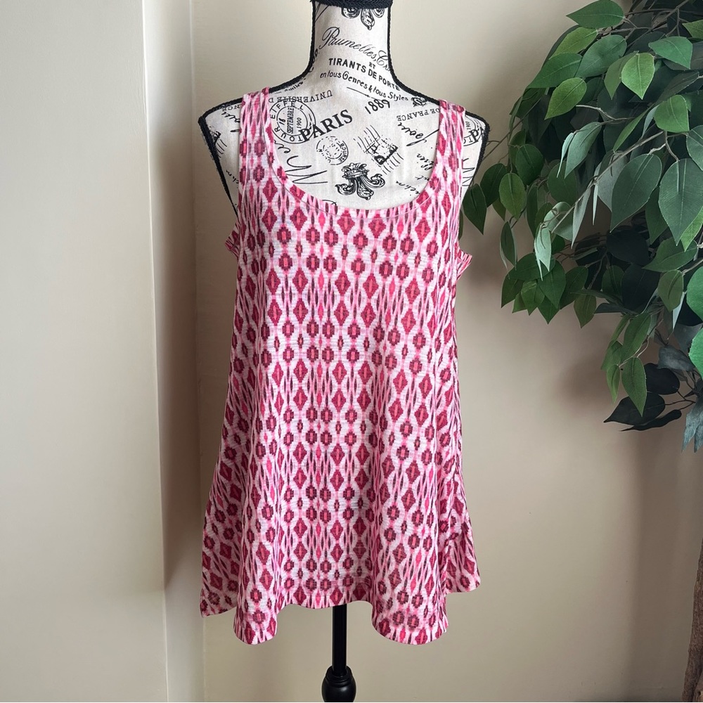 Motherhood Maternity Sleeveless Geometric Pattern Tank Top Pink Sz M